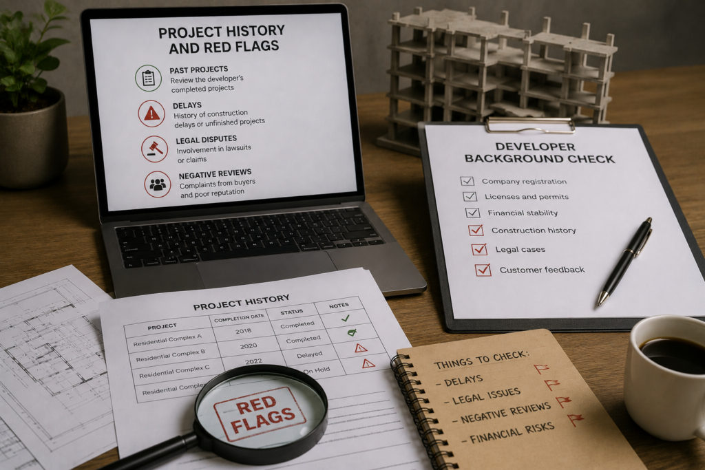 Project history and red flags in property buying
