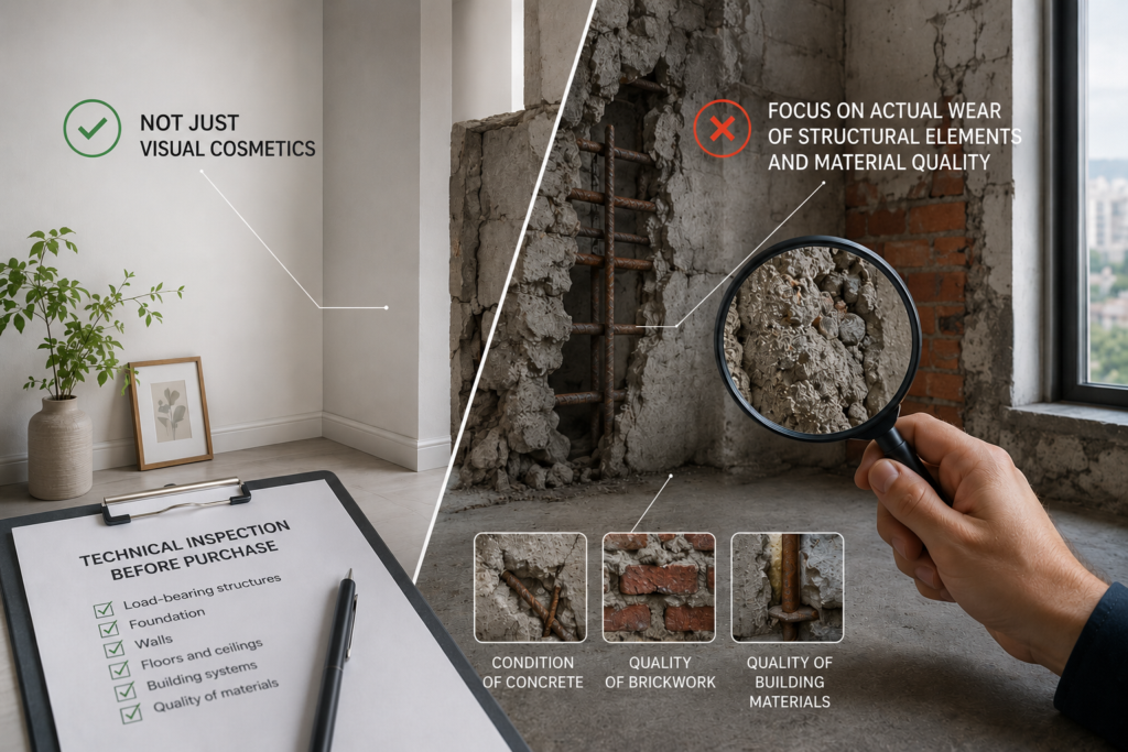 The technical inspection: structural integrity and hidden defects